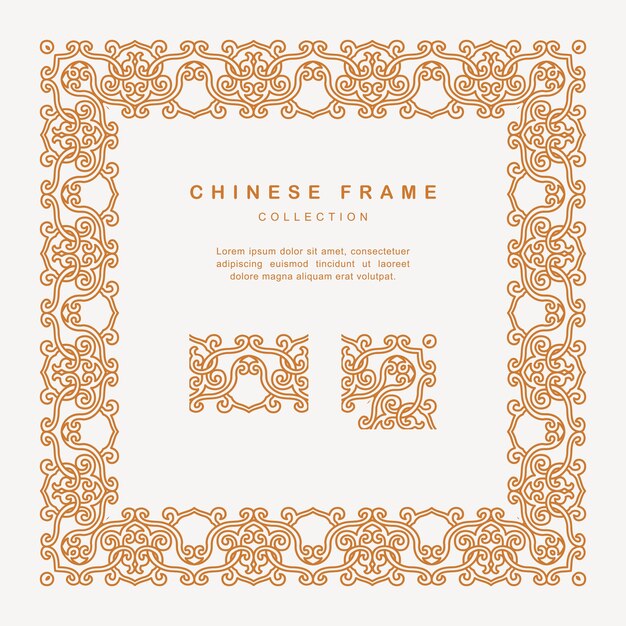 traditional chinese golden frame with floral elements