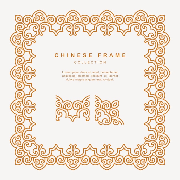 Traditional Chinese Golden Frame With Floral Elements