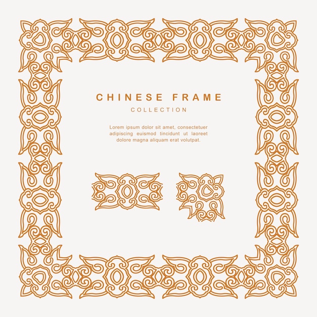 Traditional Chinese Golden Frame With Floral Elements