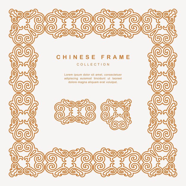 Traditional Chinese Golden Frame With Floral Elements
