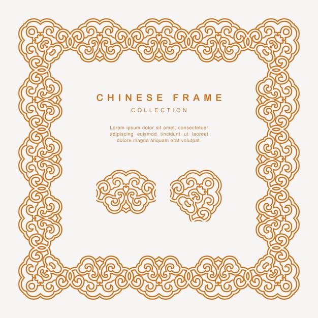 Traditional Chinese Golden Frame With Floral Elements