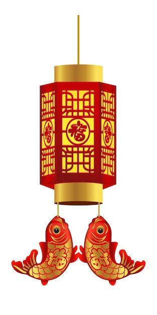 Традиционный китайский фонарь с рыбой Китайский перевод удачи