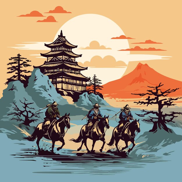 Vector traditional chinese painting