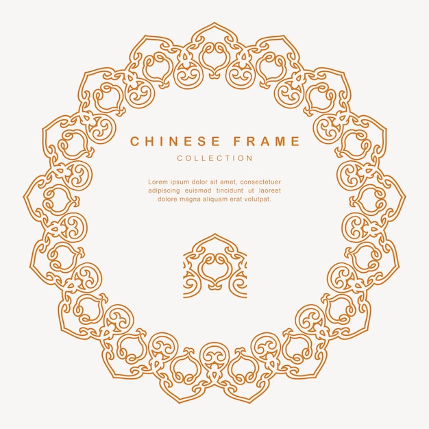 Traditional chinese round frame tracery design decoration elements