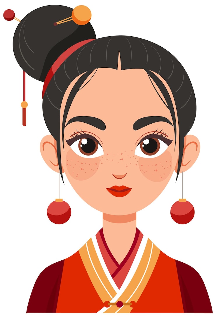 Vector traditional chinese woman avatar