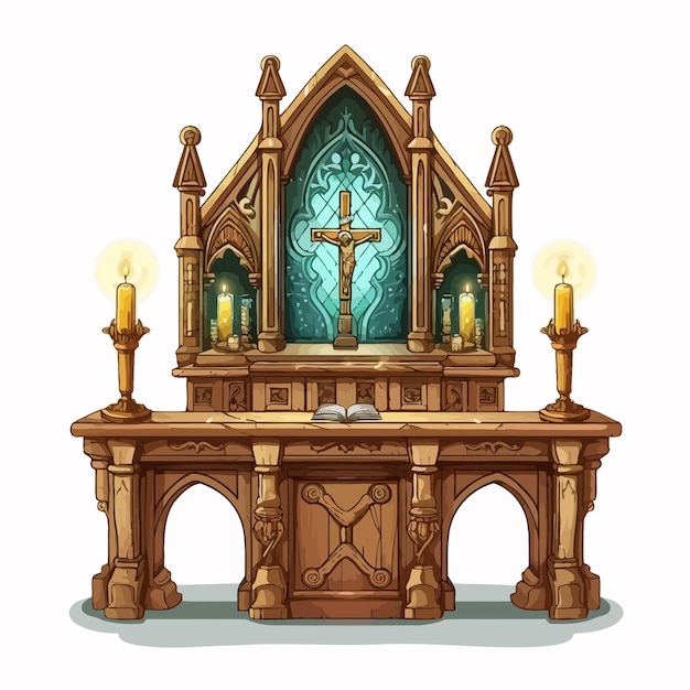 Vector traditional_christian_altar_vector_illustration