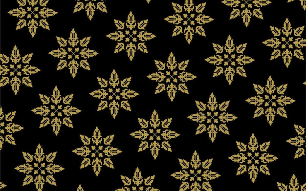 Vector traditional classic malay handwoven black songket with gold threads vector