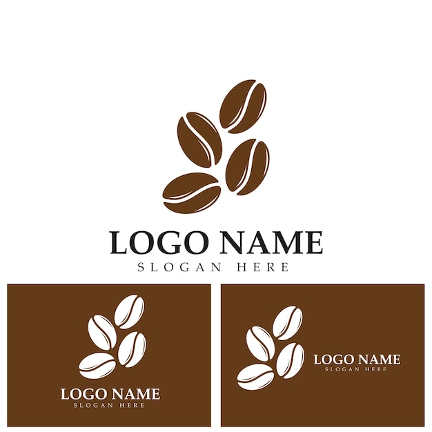 Traditional coffee bean icon vector illustration template