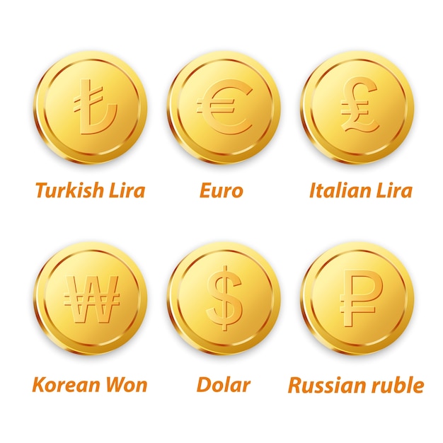 Vector traditional coin gold vector