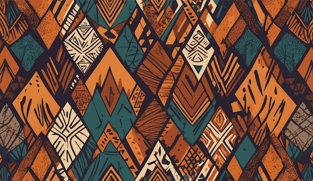 Traditional colorfull tribal fabric design pattern