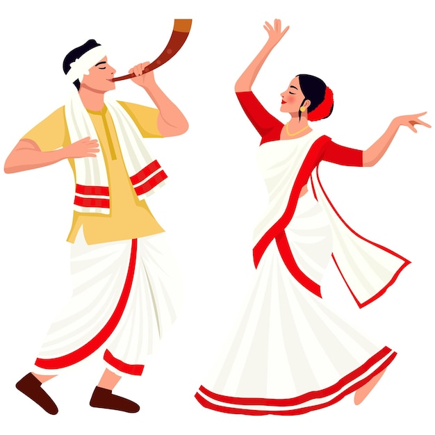 traditional dance and music performance illustration