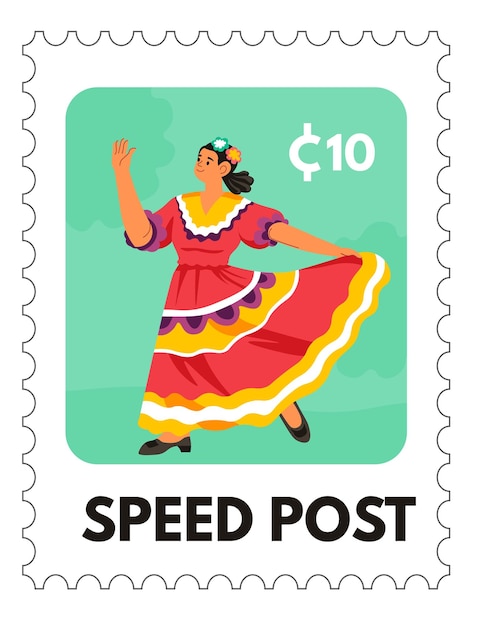 Timbro postale di danza tradizionale