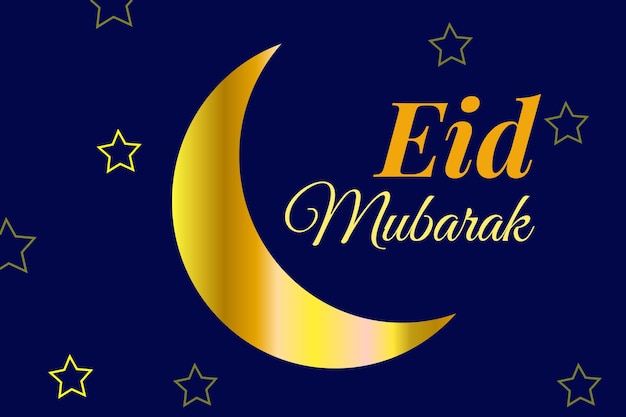 Traditional Eid Mubarak festival golden banner template