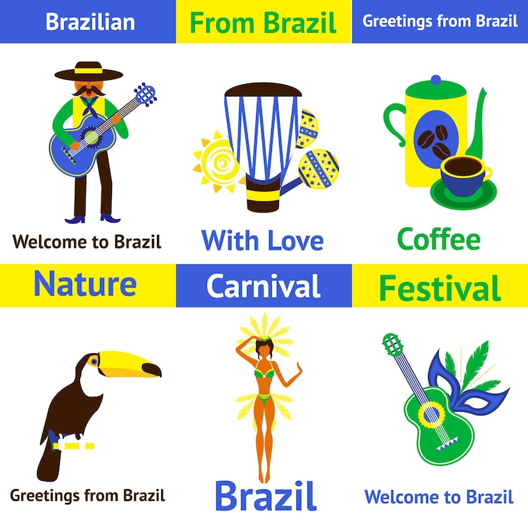 Vector 브라질의 전통적인 요소 브라질의 휴일 festa junina
