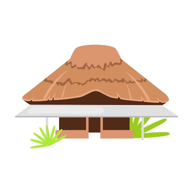 Traditional ethnic house in village semi flat color vector object