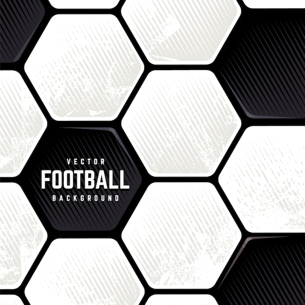 Traditional European Soccer Ball weathered surface background. Vector football grunge background.