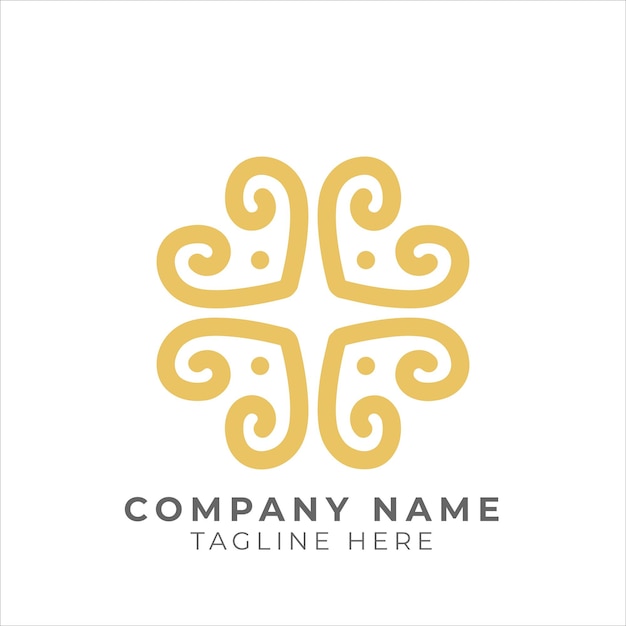 Traditional floral patten logo design