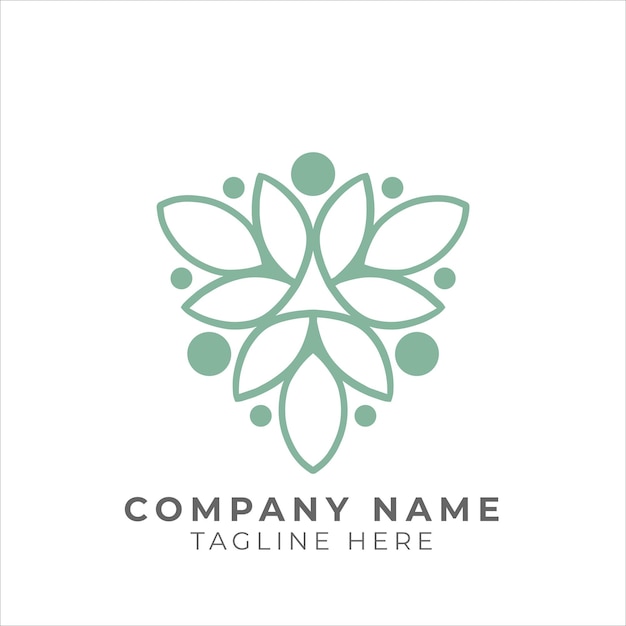 Vector traditional floral patten logo design