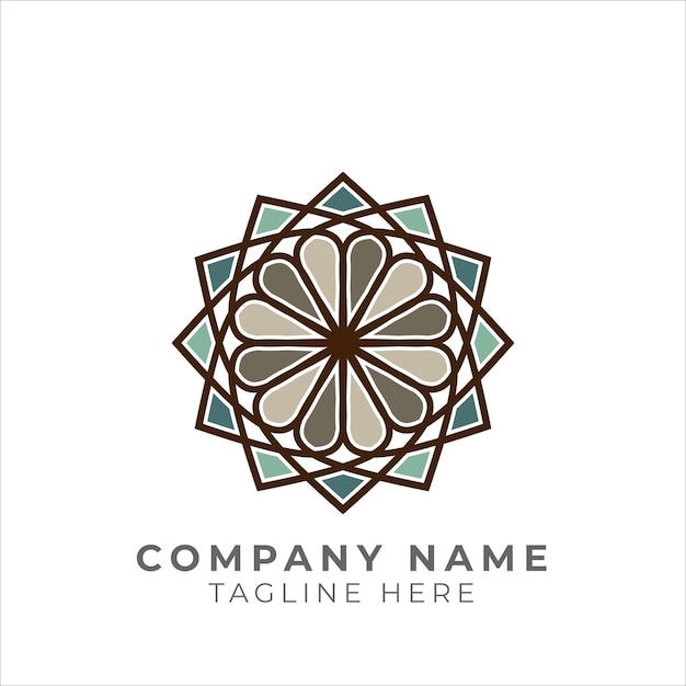 Traditional floral pattern logo design