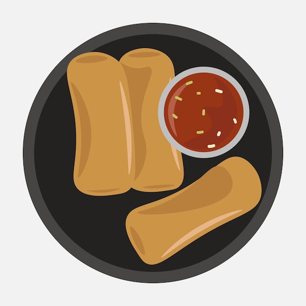 traditional food illustration poh pia tod