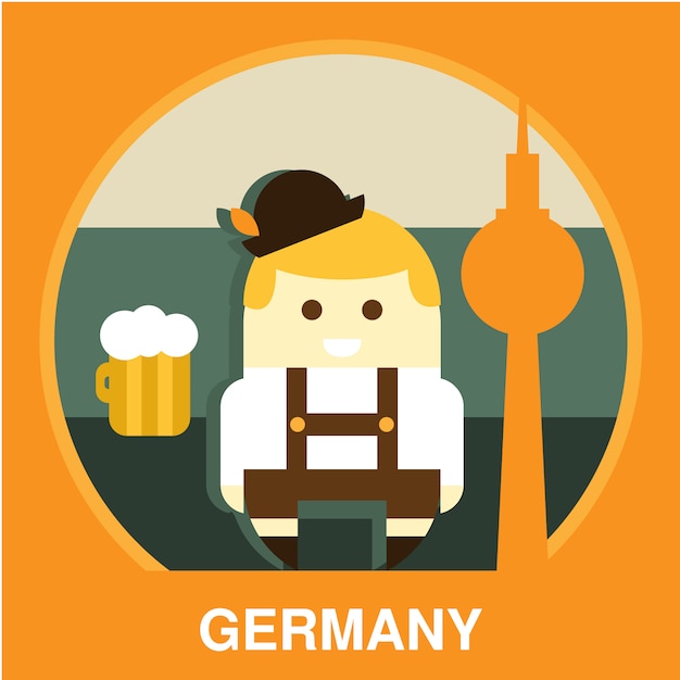 Vector traditional germany resident illustration