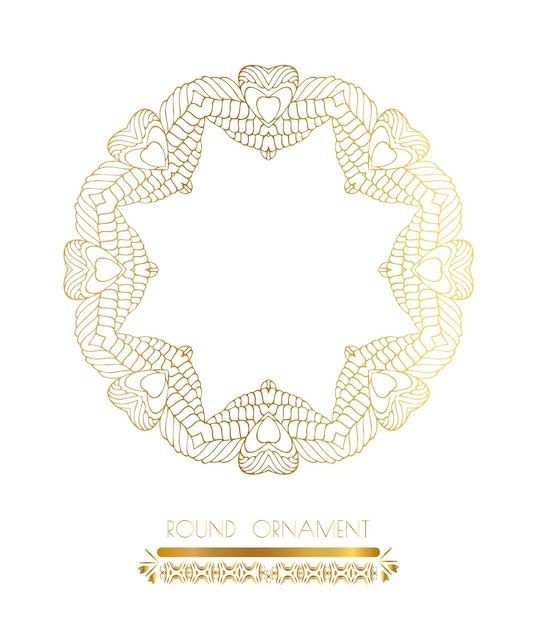 Traditional golden decor on white background Oriental vector gold pattern Abstract golden ornament Vector illustration