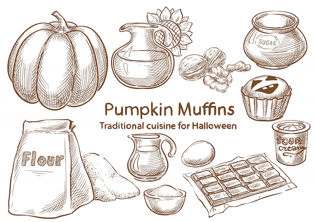 Traditional Halloween Food ingredients.