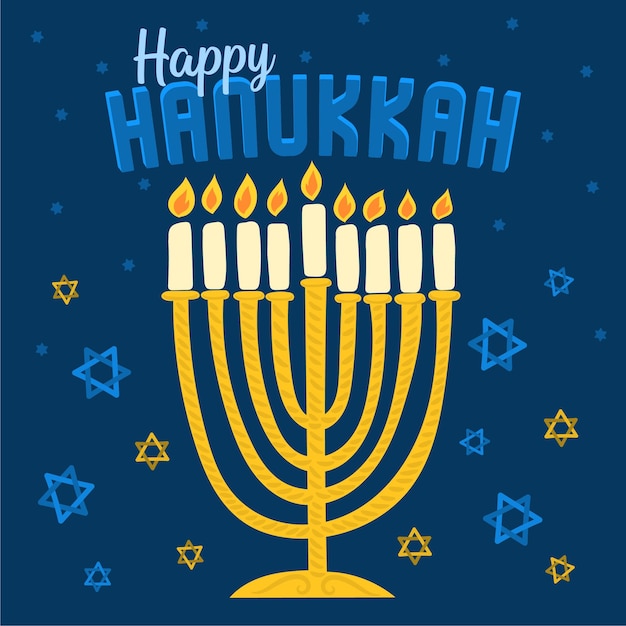 Traditional hanukkah holiday symbols