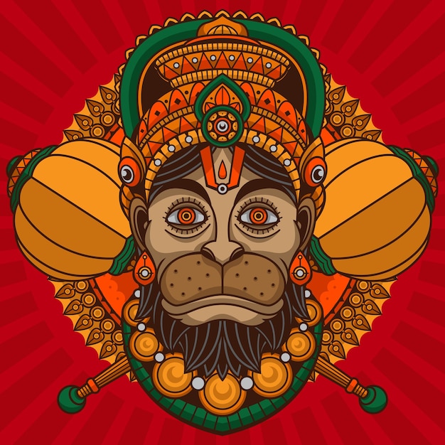 traditional hanuman vector