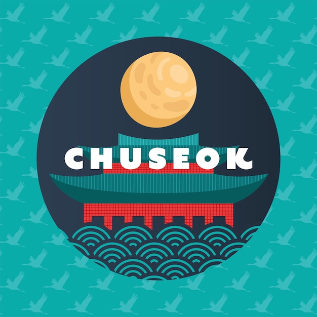Traditional happy chuseok celebration