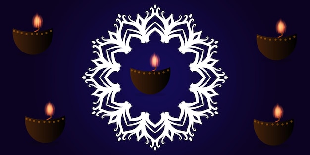 Vector traditional happy diwali festival banner