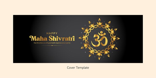 Traditional happy maha shivratri cover page design template