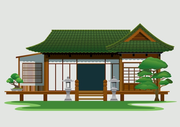 Vector traditional house in japan