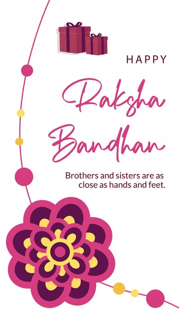 Traditional Indian festival happy Raksha Bandhan portrait template design