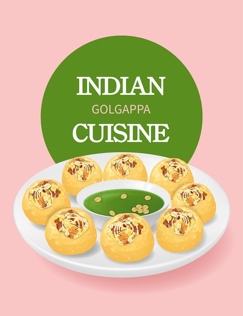 Premium Vector | Traditional Indian Food Street food Golgappa
