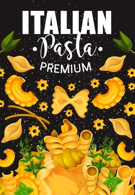 Vector traditional italian pasta and seasonings