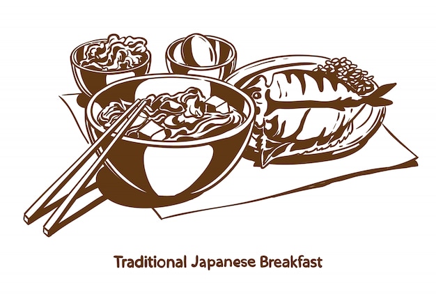 Traditional Japanese breakfast