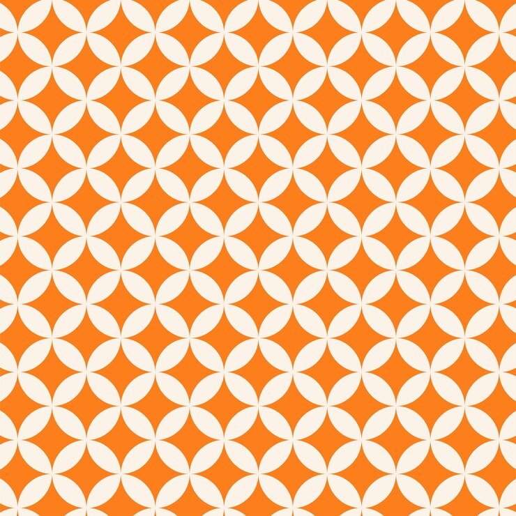 Traditional Japanese Shippo Pattern in lorange and offwhite
