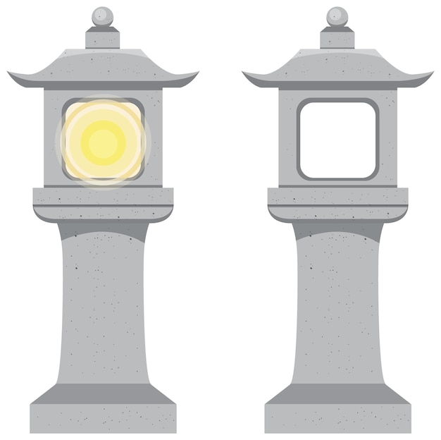 Vector traditional japanese stone lantern