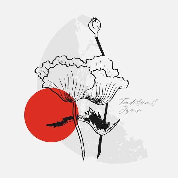 Traditional Japanese vector illustration Traditional of Japan Asian concept Vintage art