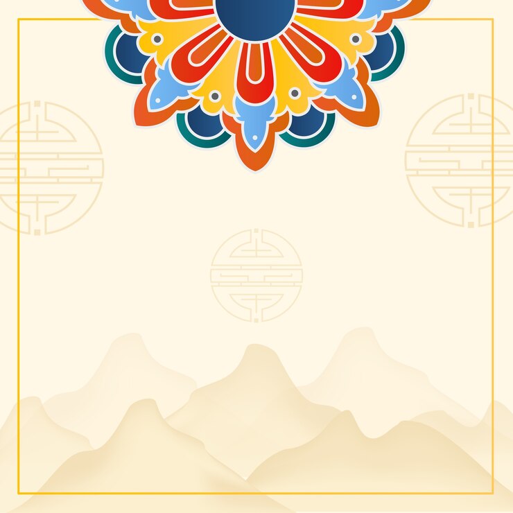 Vector traditional korean design illustration in gradient style