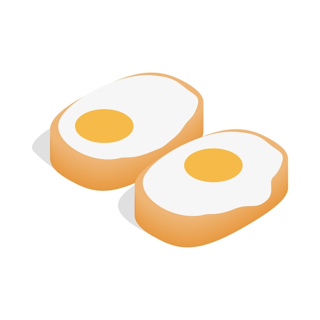 Traditional korean dish with eggs icon in isometric 3d style isolated on white background