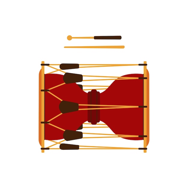 Вектор Традиционный корейский музыкальный инструмент чангу-барабан