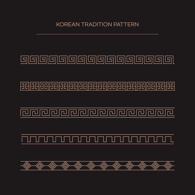 Vector traditional korean patterns set