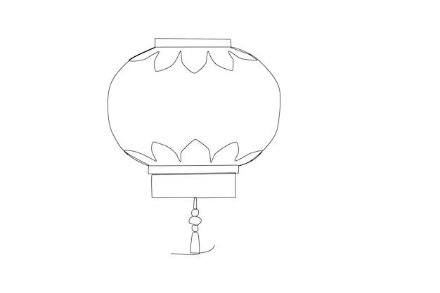 Traditional lantern line art for the Chinese lantern festival