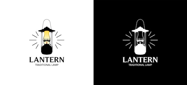 Traditional lantern logo design classic ancient fire lamp logo vector illustration