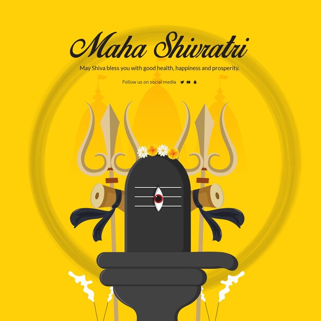 Traditional maha shivratri hindu festival banner design