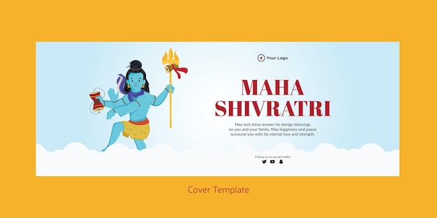 Traditional maha shivratri hindu festival cover page template