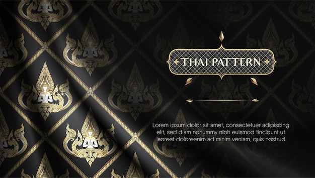 Traditional male angel thai pattern curtain
