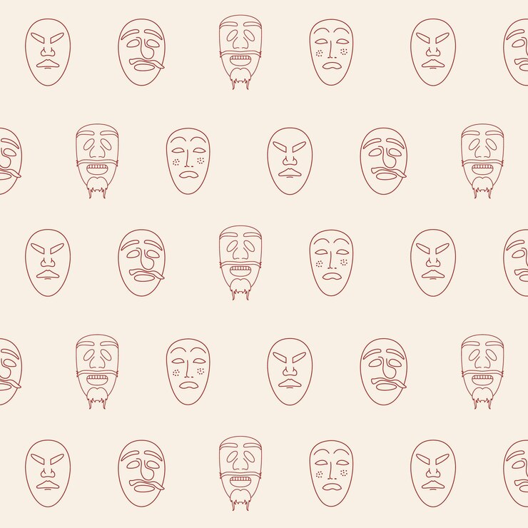 Vector traditional mask pattern